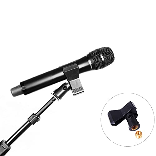 2 Pack Universal Adjustable Wireless Microphone Clip Holder With Adapter