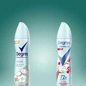 Degree Advanced Antiperspirant Deodorant Dry Spray Coconut & Hibiscus 3 count 72-Hour Sweat and Odor Protection Deodorant Spray With MotionSense Technology 3.8 oz