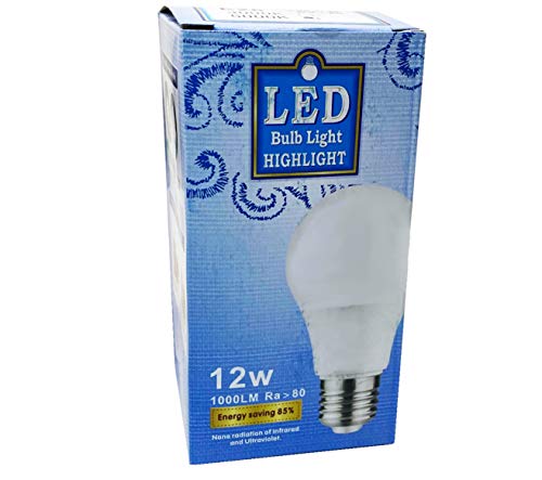 Teklectric - Daylight LED Light Bulb 5000K 12W 720 Lumens - 75 Watt Equivalent - A19 L.E.D. Light Bulb (4, 12 Watts)