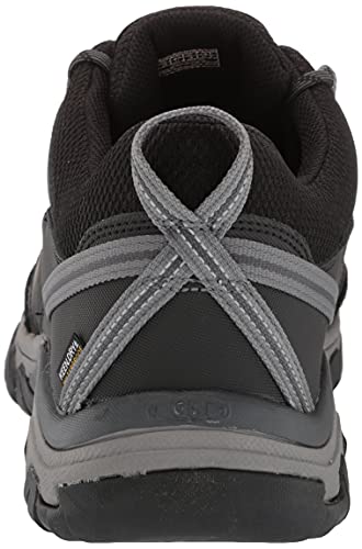 KEEN Men's Ridge Flex Low Height Waterproof Hiking Boots, Black/Magnet, 9