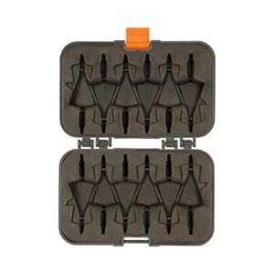 Allen Company Titan Broadhead Box & Caddy - Holds 6 Broadheads with Closed Width Up to 1-3/8" - Outdoor Storage for Bow, Compound Bow, Crossbow Accessories - Gray/Orange