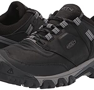 KEEN Men's Ridge Flex Low Height Waterproof Hiking Boots, Black/Magnet, 9