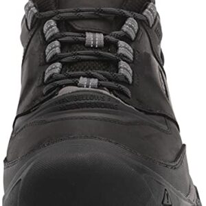 KEEN Men's Ridge Flex Low Height Waterproof Hiking Boots, Black/Magnet, 9