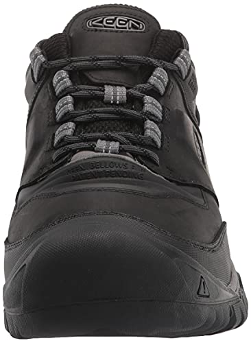 KEEN Men's Ridge Flex Low Height Waterproof Hiking Boots, Black/Magnet, 9