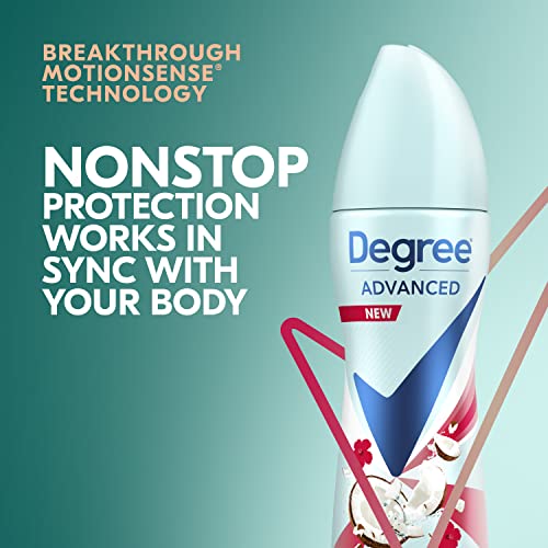 Degree Advanced Antiperspirant Deodorant Dry Spray Coconut & Hibiscus 3 count 72-Hour Sweat and Odor Protection Deodorant Spray With MotionSense Technology 3.8 oz