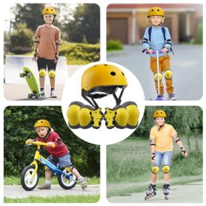 Kids/Youth Bicycle Helmet Knee Pad Elbow Pads Wrist Pads Protective Gear Children 7-in-1Gear Set,for Roller BMX Cycling Skateboard Skating Riding Scooter Skates Outdoor and Other Extreme Sports