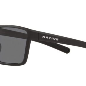 Native Eyewear Men's XD923 Wells XL Rectangular Sunglasses, Matte Black/Grey Polarized, 64 mm