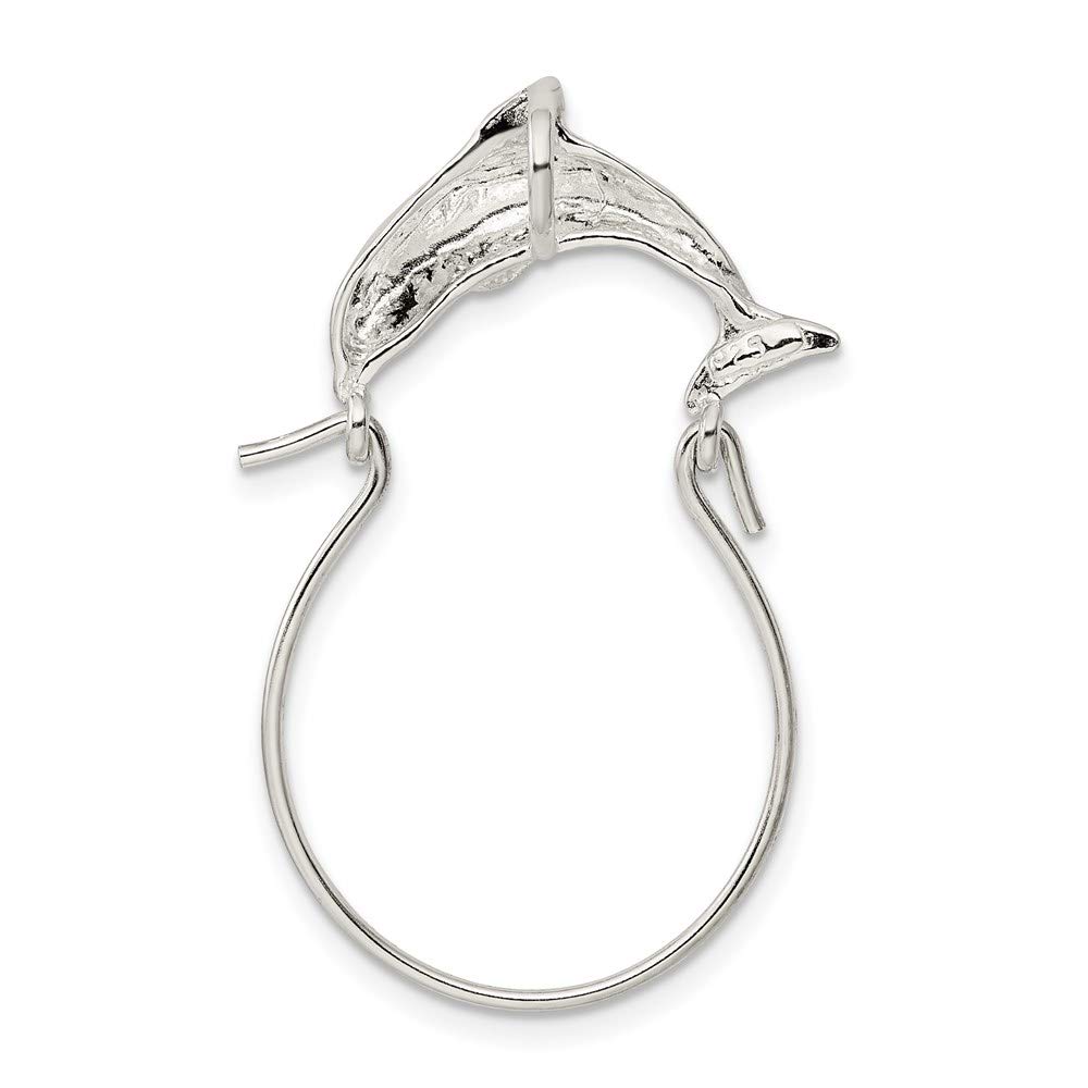 Sterling Silver Dolphin Charm Holder QQC565