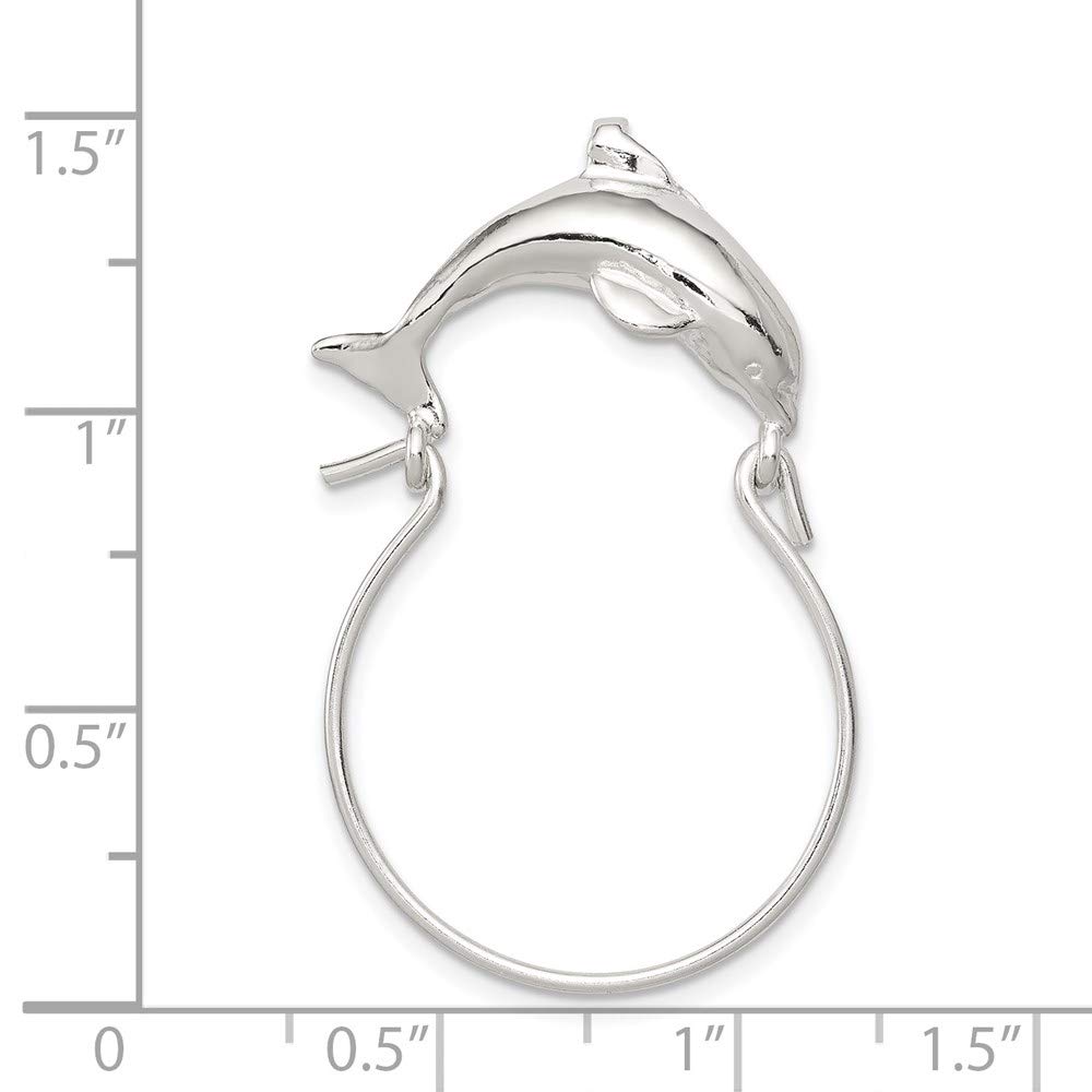 Sterling Silver Dolphin Charm Holder QQC565