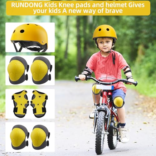 Kids/Youth Bicycle Helmet Knee Pad Elbow Pads Wrist Pads Protective Gear Children 7-in-1Gear Set,for Roller BMX Cycling Skateboard Skating Riding Scooter Skates Outdoor and Other Extreme Sports