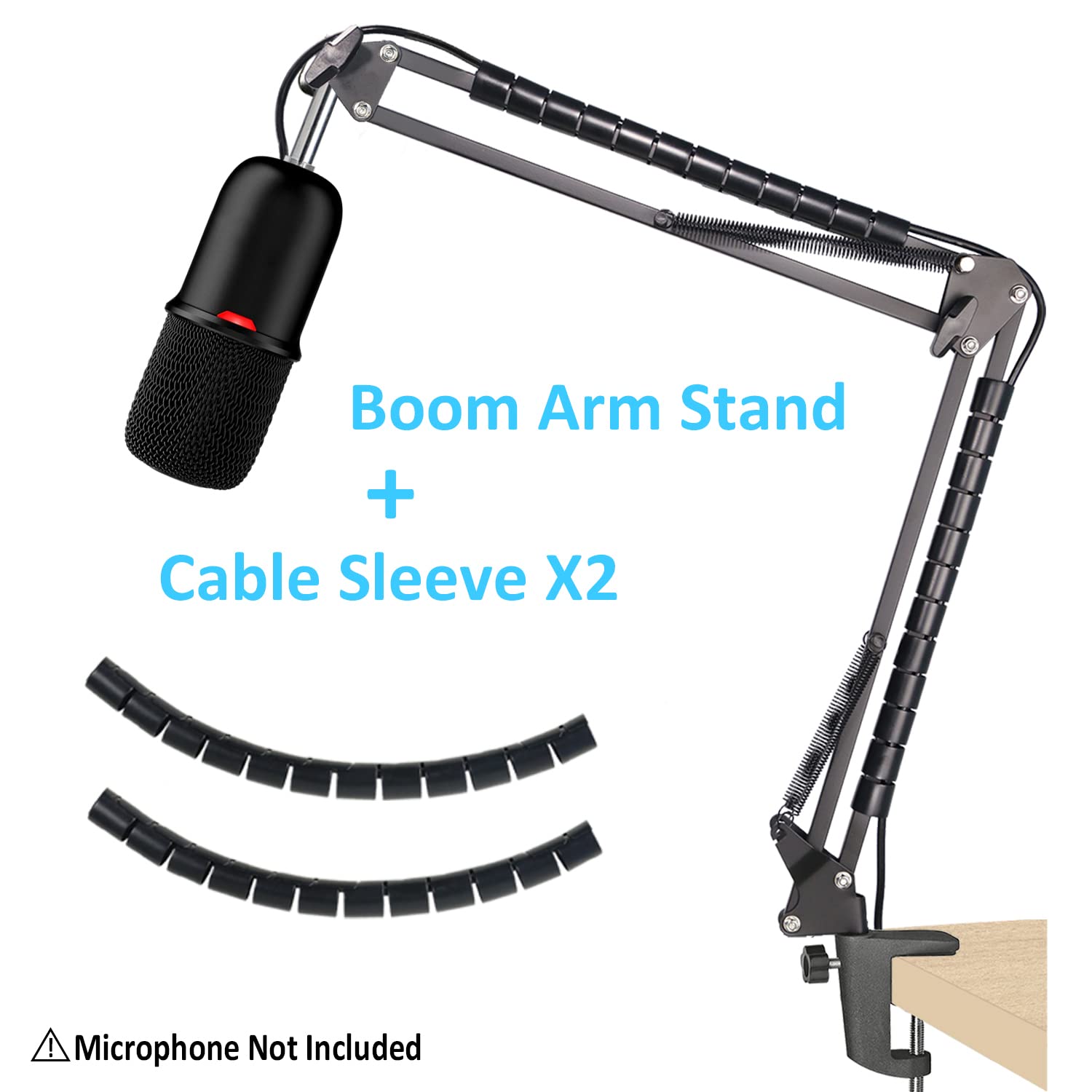 HyperX SoloCast Mic Boom Arm Stand - Professional Adjustable Scissor Microphone Boom Arm with Cable Sleeve Compatible with HyperX SoloCast Microphone by YOUSHARES