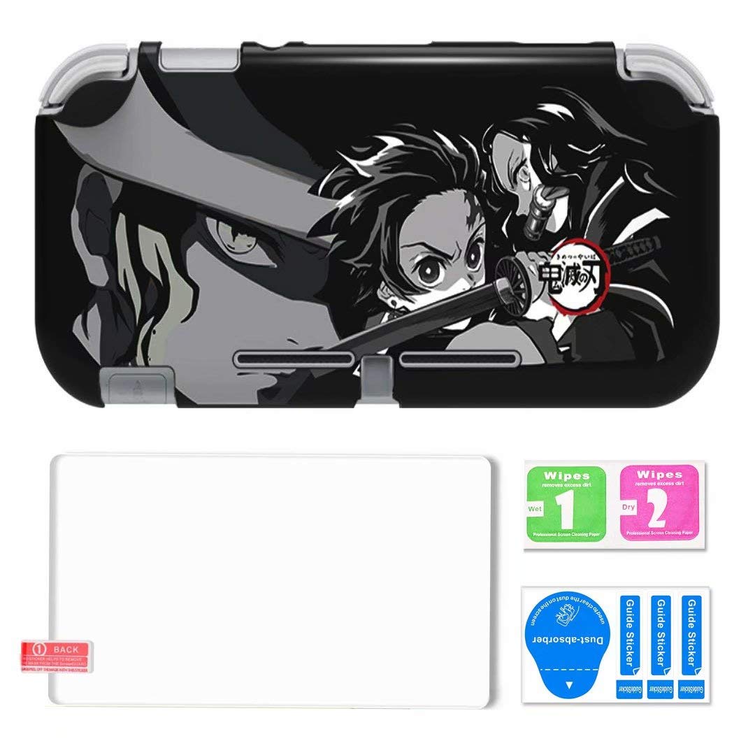 Case for Nintendo Switch Lite 2019, Cartoon Fashion Cute Design Skin Anti-Collision Non-Slip Shockproof Protective Case IMD Slim Cover Case with Tempered Glass Screen Protector