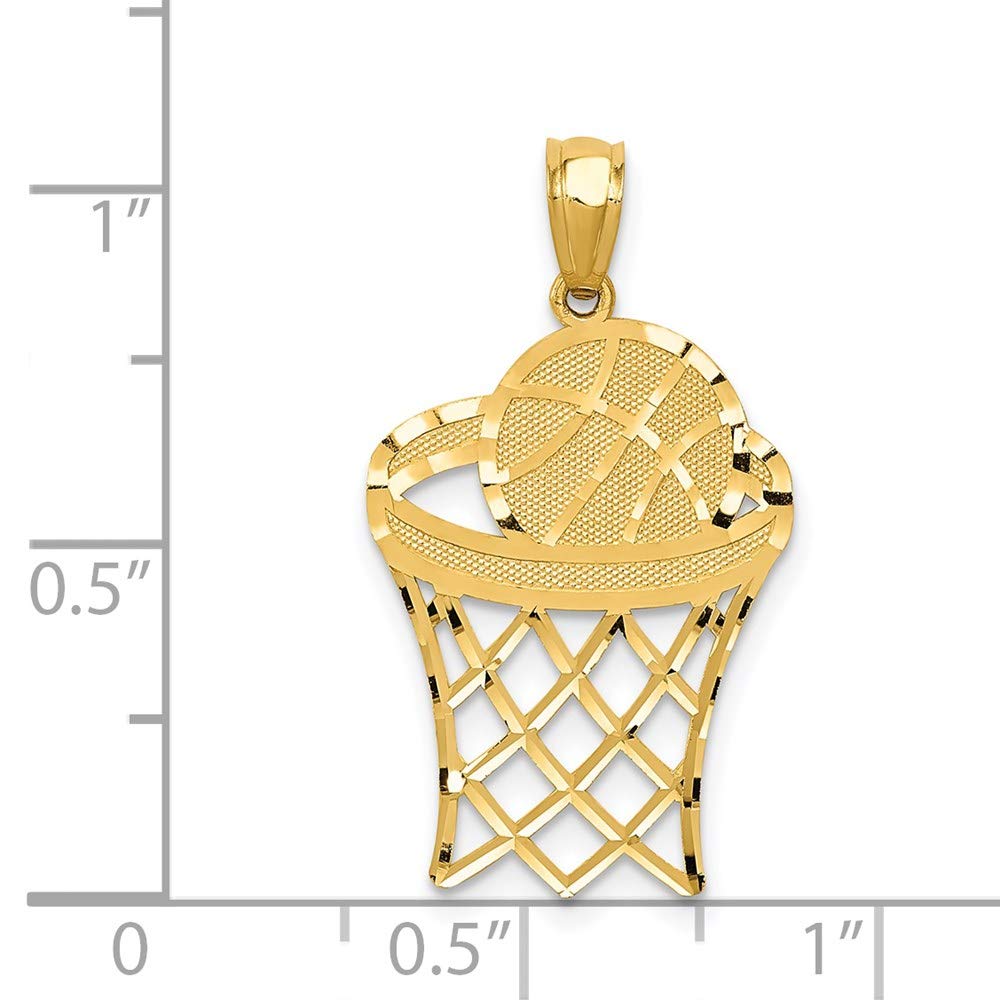 14k Yellow Gold Basketball Pendant QC4504