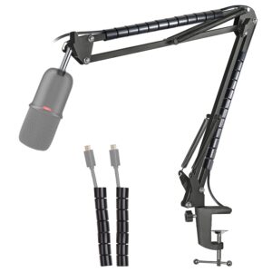 HyperX SoloCast Mic Boom Arm Stand - Professional Adjustable Scissor Microphone Boom Arm with Cable Sleeve Compatible with HyperX SoloCast Microphone by YOUSHARES