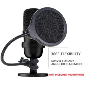 HyperX SoloCast Mic Pop Filter - Professional 4 Inch 3 Layers Metal Windscreen Pop Screen Compatible with HyperX SoloCast Microphone by YOUSHARES