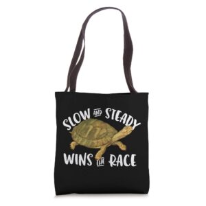 Slow and Steady Wins the Race Tortoise and the Hare Fable Tote Bag