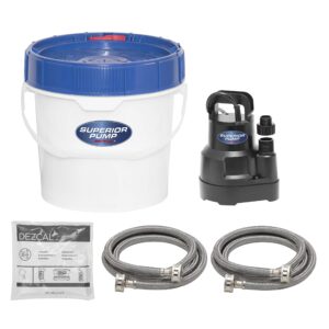 superior pump 91660 tankless water heater descaler pump kit with non-toxic descaler solution, 3.5 gallon, deluxe