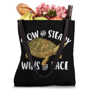 Slow and Steady Wins the Race Tortoise and the Hare Fable Tote Bag