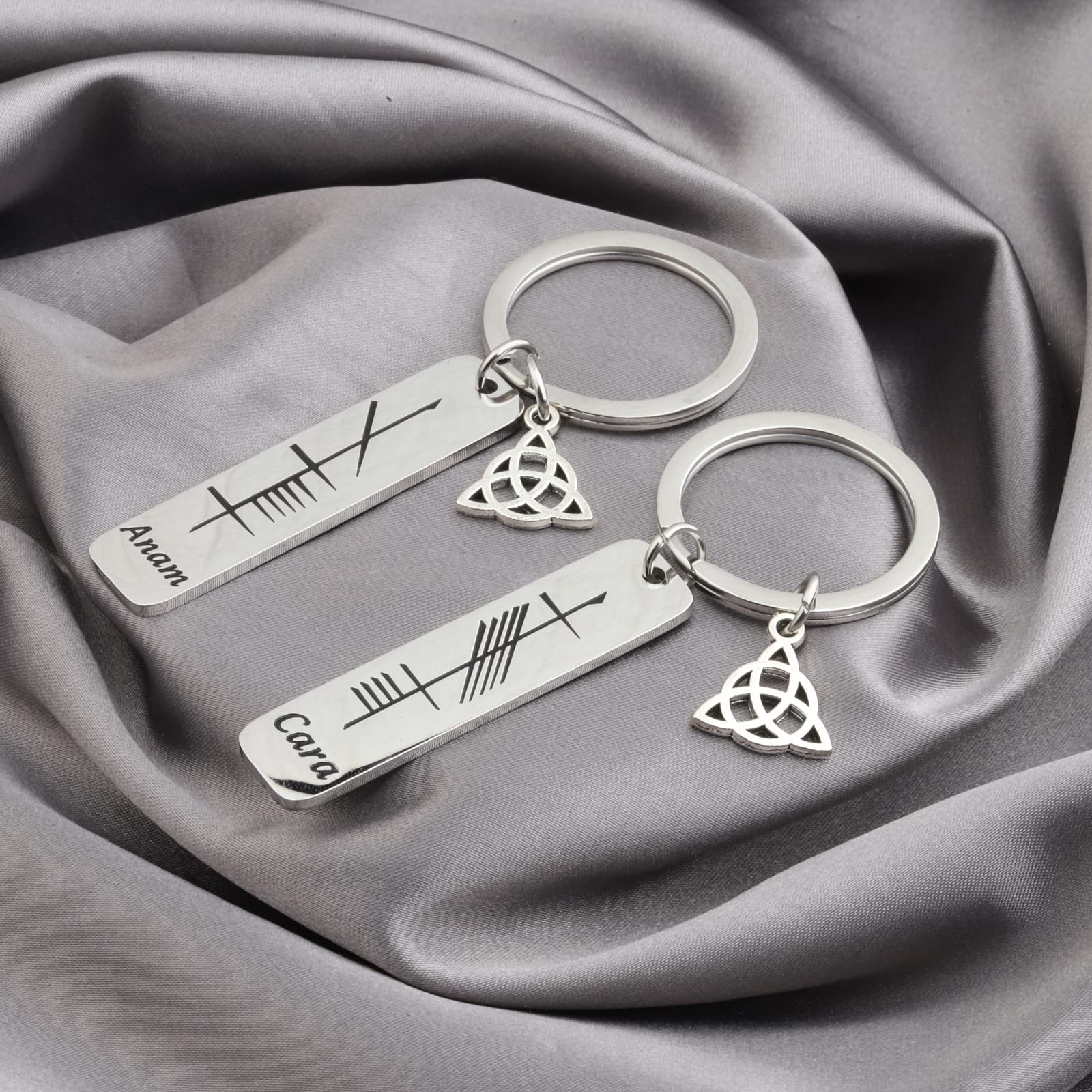 Gzrlyf Anam Cara Keychain Set Soul Friend Gift Best Friend Keychain Set of 2 Soul Sister Gifts Celtic Gifts (Keychain Set)