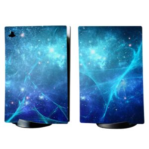 PlayVital Blue Nebula Full Set Skin Decal for ps5 Console Digital Edition, Sticker Vinyl Decal Cover for ps5 Controller & Charging Station & Headset & Media Remote