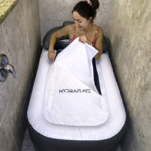 Hydraflate 63"x33" Inflatable Bathtub Adults, Cold Plunge Tub, Ice Bath Tub For Athletes, Foldable Bathtub, Portable Bathtub Adult, Collapsible Bathtub, Freestanding Bath for Indoor or Outdoor Use