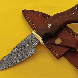 Smart & Sharp Custom Handmade Damascus Steel Hunting Knife / Bowie Knife SS-17373(Rose Wood) (Rose wood)