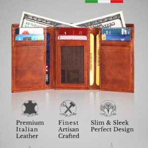 CALGARI® Italian Luxury Leather Wallets For Men | Trifold