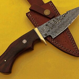 Smart & Sharp Custom Handmade Damascus Steel Hunting Knife / Bowie Knife SS-17373(Rose Wood) (Rose wood)