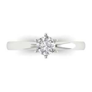 clara pucci 0.50 ct round cut solitaire moissanite engagement wedding bridal promise anniversary ring in 18k white gold size 11