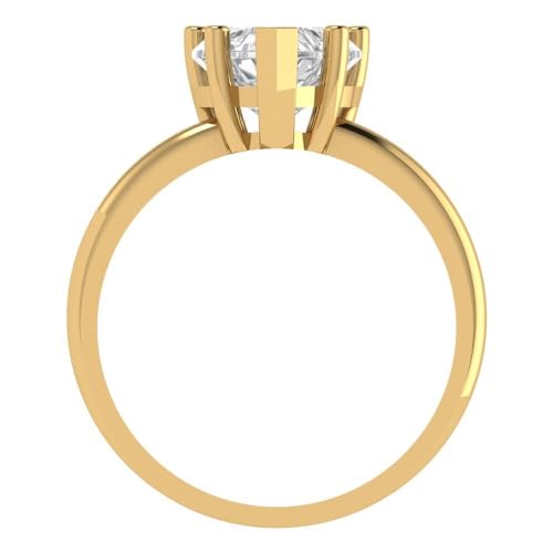 Clara Pucci 2.0 ct Heart Cut Solitaire Moissanite 5-Prong Engagement Wedding Bridal Promise Anniversary Ring 18K Yellow Gold Size 6