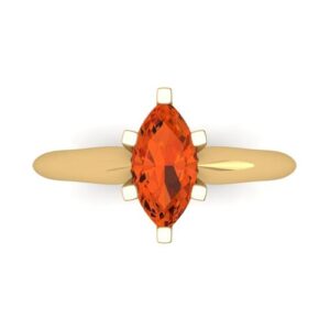 clara pucci 1.0 ct marquise cut solitaire red simulated diamond engagement bridal promise anniversary ring 18k yellow gold size 3.75