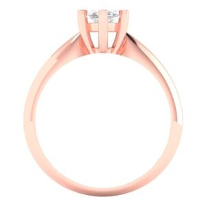 Clara Pucci 1.0 ct Marquise Cut Solitaire Moissanite Engagement Wedding Bridal Promise Anniversary Ring 18K Rose Gold Size 5.5