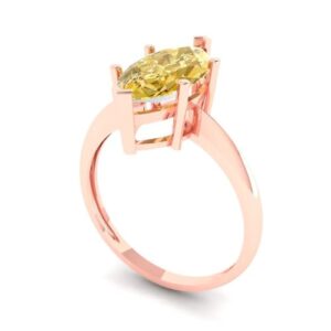 Clara Pucci 2.50 ct Marquise Cut Solitaire Yellow Simulated Diamond Engagement Bridal Promise Anniversary Ring 18K Rose Gold Size 10