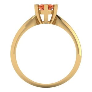 Clara Pucci 1.0 ct Marquise Cut Solitaire Red Simulated Diamond Engagement Bridal Promise Anniversary Ring 18K Yellow Gold Size 3.75