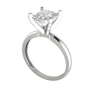 Clara Pucci 2.0 ct Princess Cut Solitaire Moissanite Engagement Wedding Bridal Promise Anniversary Ring 18K White Gold Size 5.5