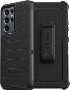 otterbox defender case for samsung galaxy s21 ultra 5g, shockproof, drop proof, ultra-rugged, protective case, 4x tested to military standard, black, no retail packaging