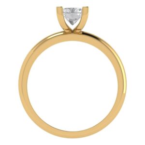 Clara Pucci 1.0 ct Emerald Cut Solitaire Moissanite Engagement Wedding Bridal Promise Anniversary Ring 18K Yellow Gold Size 6.5