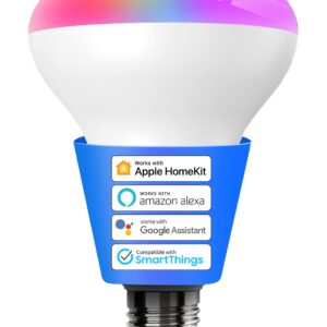 meross Smart Light Bulb, BR30 Flood WiFi LED Bulbs Compatible with Apple HomeKit, Alexa, Google Assistant & SmartThings, Dimmable E26 Multicolor 2700K-6500K RGBCW, 1300 Lumens 100W Equivalent, 1 Pack