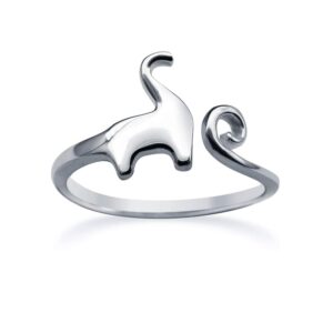 hanfly dinosaur ring sterling silver designer jewellery adjustable ring size(us6) (white)