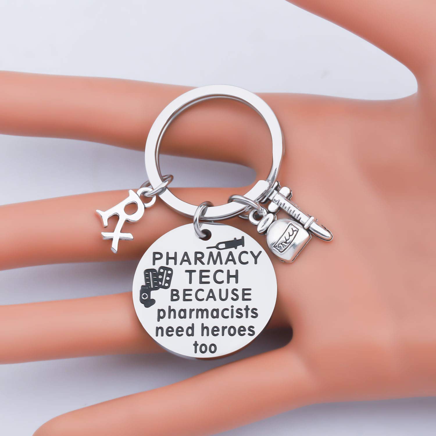 KUIYAI Pharmacy Tech Because Pharmacists Need Heroes Too keychain(Pharmacy Tech KS)