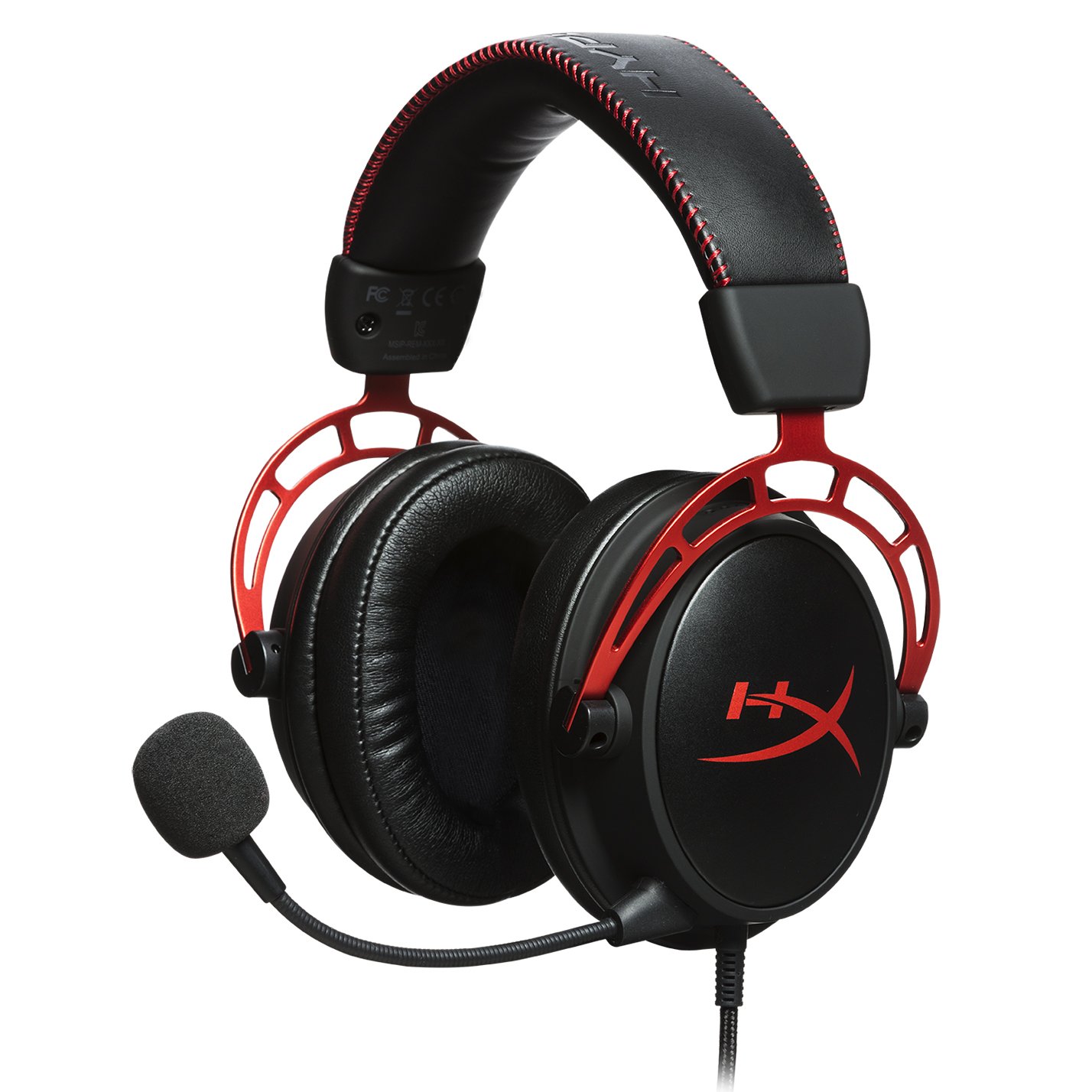 HyperX Cloud Alpha - Gaming Headset, Dual Chamber Drivers – Red & QuadCast - USB Condenser Gaming Microphone, for PC, PS4 and Mac, Anti-Vibration Shock Mount, Four Polar Patterns - Black