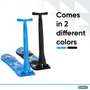 Superio Kids Snow Scooter Sled Pack of 2 Includes Black and Blue.