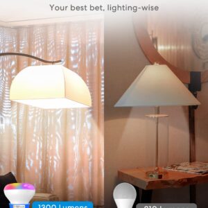 meross Smart Light Bulb, BR30 Flood WiFi LED Bulbs Compatible with Apple HomeKit, Alexa, Google Assistant & SmartThings, Dimmable E26 Multicolor 2700K-6500K RGBCW, 1300 Lumens 100W Equivalent, 1 Pack