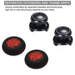 Playrealm FPS Thumbstick Extender & Printing Rubber Silicone Grip Cover 2 Sets for PS5 Dualsenese & PS4 Controller (Great Old Ones)