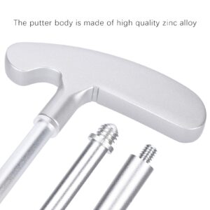 Golfball Putter Threesection Twoway Zinc Alloy Golfball Putter with Anti-skid Rubber Handle for Right or Left Handed Golfers