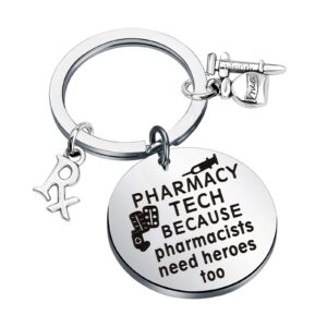 KUIYAI Pharmacy Tech Because Pharmacists Need Heroes Too keychain(Pharmacy Tech KS)