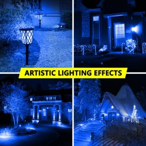 Wiyifada 4 Pack A19 LED Blue Light Bulbs, E26 110V 9W Blue LED Lights Replace up to 100W, Colored Light Bulbs for Porch, Home Lighting, Party Decoration, Holiday Lighting (Blue Light)