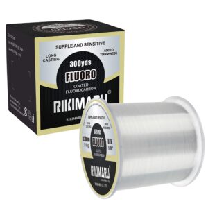 rikimaru fluoro fishing line, 100% fluorocarbon coated fishing line (clear, 6lb/0.23mm/300yds)