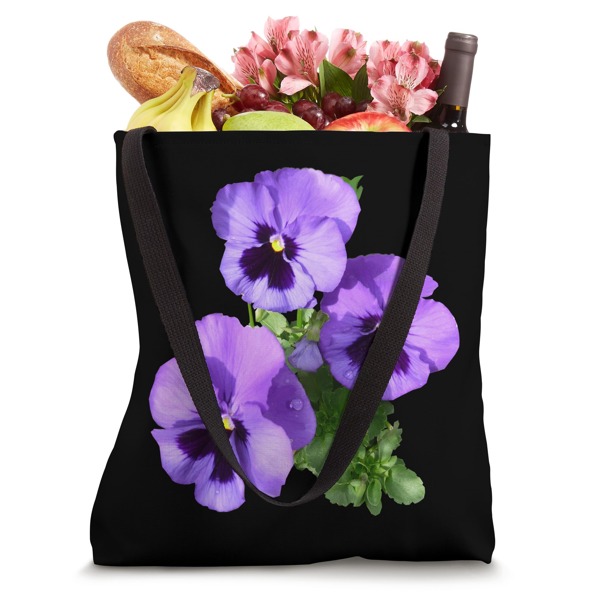 Vintage Pansies Flowers Gardener & Pansy Lover Tote Bag