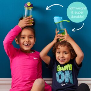 b.box 15oz Sport Spout Bottle: Kids Water Bottle with Durable Tritan. Silicone Spout with Flip Top Lid, Leak Proof, Spill Proof, BPA Free (Ocean Breeze, 15 oz)